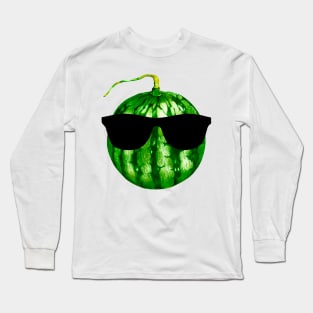 Cool Watermelon with Sunglasses Long Sleeve T-Shirt